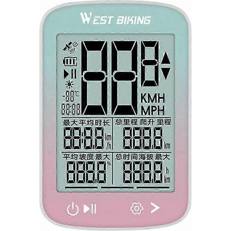 Compteur de vitesse GPS étanche pour vélo avec écran LCD de 2,4 pouces et sans fil (1/4)