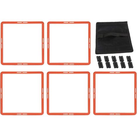 5 anneaux d'agilité multifonctions quadrilatères pour entraînement de vitesse physique, basket et foot, pack de 5 pièces (1/5)