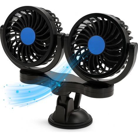 Ventilador para coche de 24 V con doble oscilación giratoria y ajustable. (1/5)