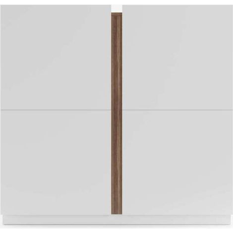 Recibidor zapatero modelo 516 acabado blanco/nogal claro, 90 x 95 x 35 (alto x ancho x fondo) (1/4)