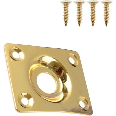 Pannello jack per chitarra elettrica con viti, accessori jack di uscita per chitarra/basso, oro (1/5)