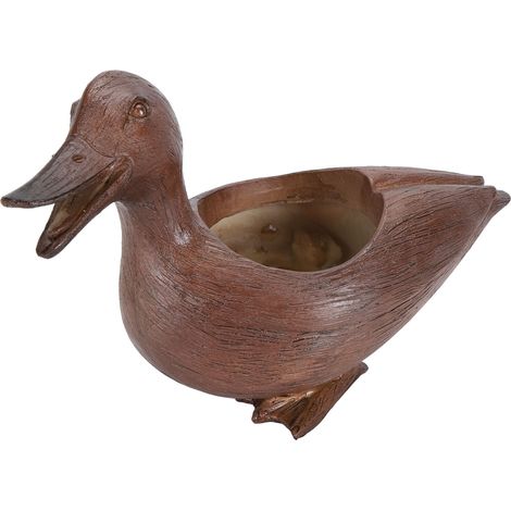 Jardinière en forme de canard en résine, Pot de fleur décoratif imperméable en forme d'animal pour cour, jardin, terrasse, balcon (1/5)