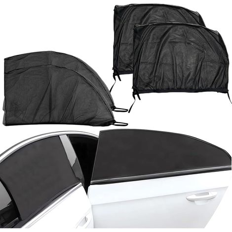 4 Pièces Pare Soleil Voiture bébé Soleil Voiture 110 cm Les Rayons UV  Pare Soleil Anti Moustiquaire Bébé,Animaux de Compagnie ,Taille Universelle pour Plupart des Voitures (1/5)