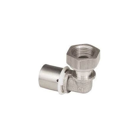 Coude 90° écrou prisonnier laiton à sertir multicouche TRA U FF - 20mm 1/2' (15x21mm) - Tuyauterie Et Raccords
