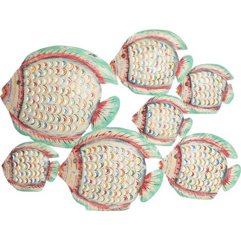 Decoracion Pared Hierro 91X10X70 Peces Blanco (1/5)