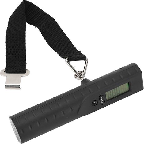 Balance numérique pour bagages avec écran LCD, affichage du poids suspendu, verrouillage automatique des données, outil de pesage portable et batterie intégrée. (1/5)