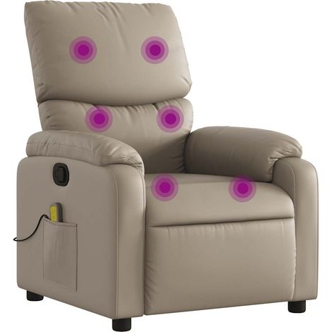 Maison Exclusive - Massagesessel Cappuccino-Braun Kunstleder