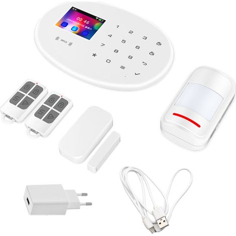 Sistema di allarme WiFi 4G con schermo TFT, allarme GSM, compatibile con l'app Tuya, sensori RFID e PIR (per interni)