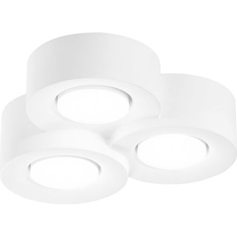 Plafoniera ATHEN rotonda in gesso verniciabile con tre attacchi GX53