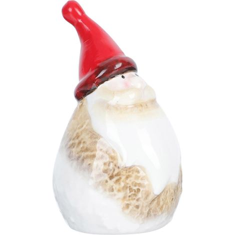 Figure de Père Noël en céramique pour décoration de Noël 1 pièce Ornement rouge (1/5)