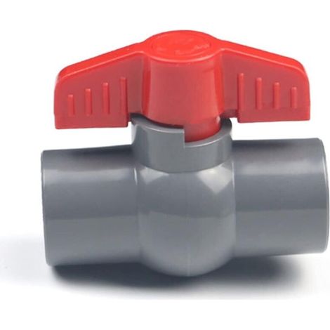 Vanne à boisseau sphérique en PVC, valve en plastique U-PVC, connecteurs droits pour contrôle et arrêt du débit Raccord pour circuit d'arrosage (φ32 mm) (1/5)