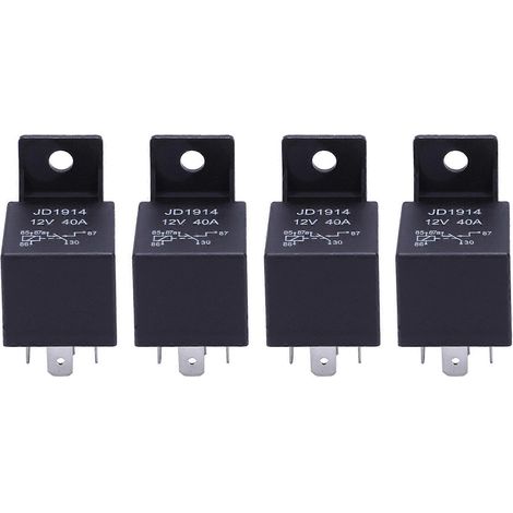 Quatre relais inverseurs 12V 40A à 5 broches, compatibles avec les automobiles, les motos, les navires et les vélos. (1/5)