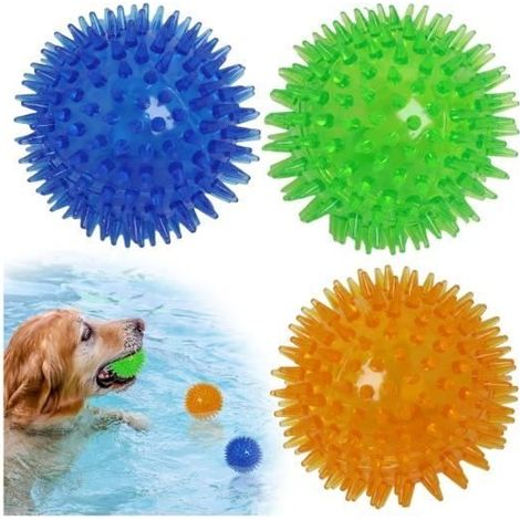 Balle pour Chien, 3 Pcs Squeaky Dog Ball Toys 6.5 cm, Balles pour Chiens Indestructible, Ballon Rebondissante pour Chiens de Petite (1/4)