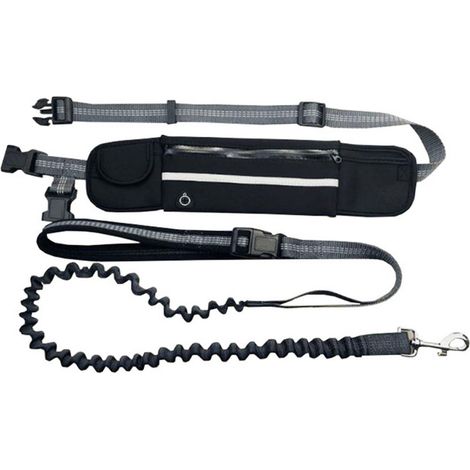 Laisse Rétractable Pour Chien - Ceinture De Taille Avec Sac Réfléchissant - Conception Anti-Traction - Pour Course Et Marche - 1 Pièce (1/5)