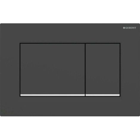 Placca di comando per WC quadrata Sigma20 (precedentemente Sigma30) per doppio scarico: finitura laccata nera opaca. Rivestimento facile da pulire. Cromo lucido (115.883.14.1)