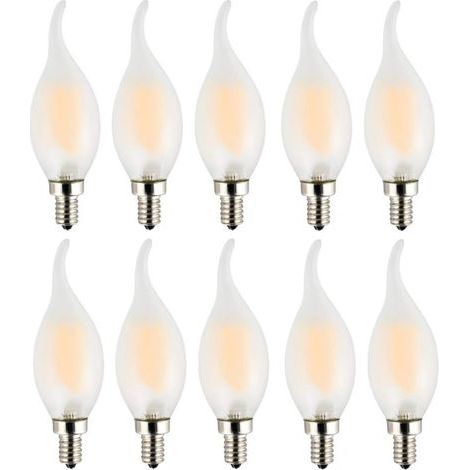 E14 LED-Filamentlampe, 10er-Pack, 4 Watt Leistungsaufnahme (entspricht 40 W Glühlampe), 2700 K warmweiß, 400 lm, 360° Abstrahlwinkel (1/5)