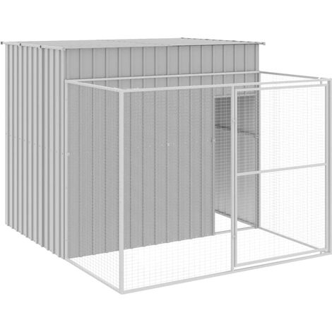 Maison Exclusive - Hundehütte mit Auslauf Hellgrau 214x253x181 cm