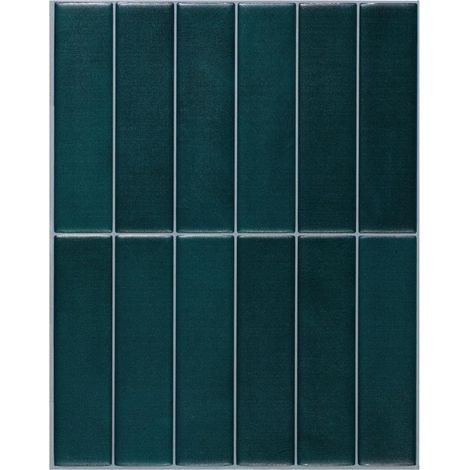 Pegatinas de pared 3D de epoxi, azul oscuro, 22,9 x 29 cm, 5 hojas, pegatinas autoadhesivas de PU para azulejos de cocina y baño. (1/5)