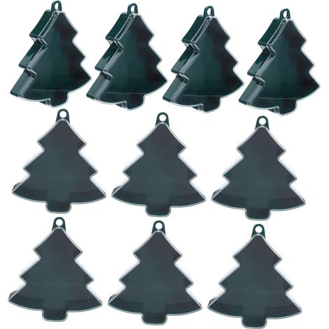 10pièces Décorations Sapin de Noël Boîtes à Bonbons Plastique Contenants Décoratifs pour Friandises pour Fêtes Fin Année Boîtes Réutilisables pour Biscuits et Cadeaux (1/5)