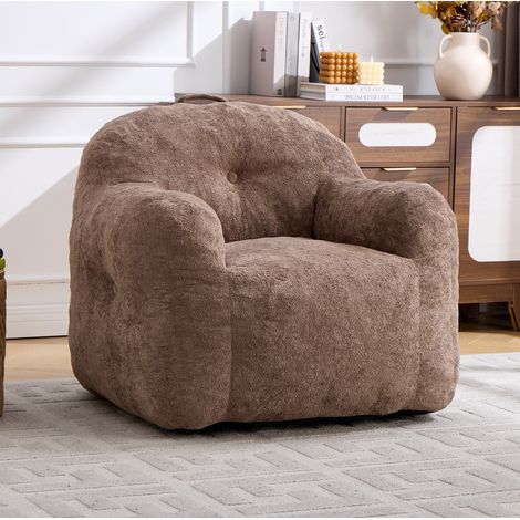 Fauteuil pouf en fausse fourrure avec accoudoirs HAVRYA (1/5)