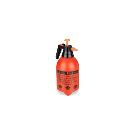 Annaffiatoio universale da 3 litri, con ugello regolabile, per innaffiare e diserbare, spruzzatore da giardino, arancione e nero.