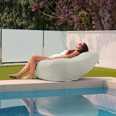 Pouf Poire Similicuir Extérieur Patagonia Perle XXL Pérola