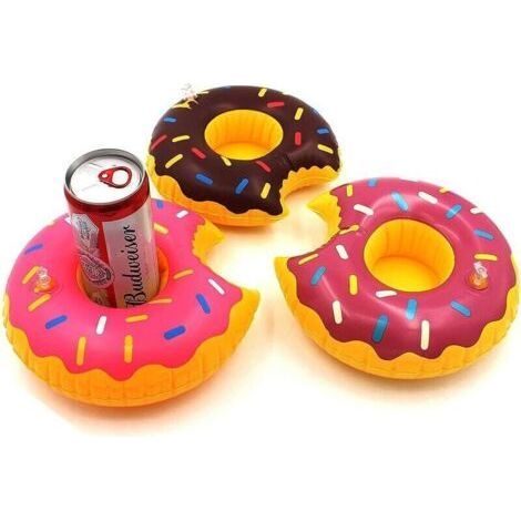12 8 Inch Inflatable Cup Holders, Floating Donut Coasters, 3 Colors, Drink Floats, Coasters for Summer Pool Parties and Fun Toys (1/5)