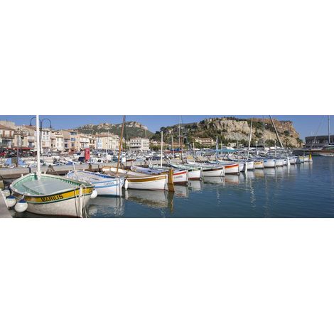 Tableau sur toile port Cassis 30x97 cm - Impression sur Toile Murale Décorative - Image imprimée en HD sur Toile - Toile sur Châssis en Bois FSC - Fabriqué en France (1/4)