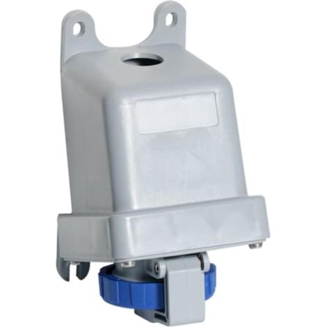 Amphenol 16 Ampere CEE Wandsteckdose 3-polig (2P+PE) Buchse, Kodierung 6h blau 200/250V Frequenz 50 und 60Hz - 1 Stück (1/3)