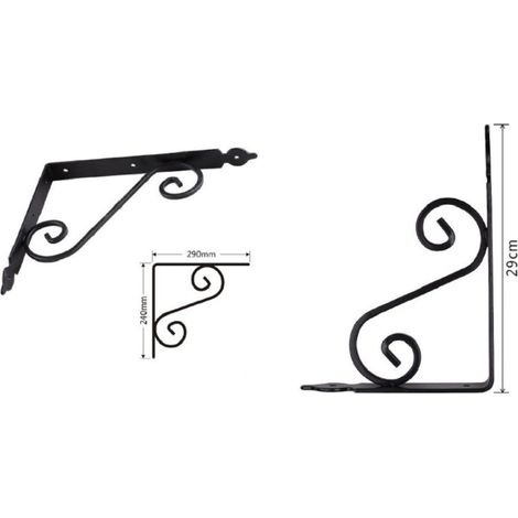 Trade Shop - SET 2 STÜCK REGALTRÄGER ECK FANTASY 290X240CM SCHWARZ 91279 - (1/2)