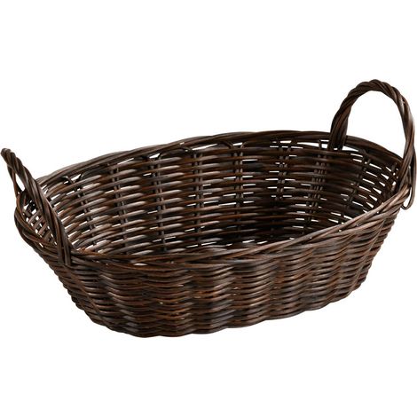 Cesta ovalada para pan y fruta, marrón. (1/3)