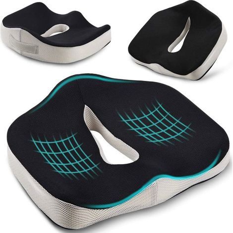 Coussin de siège ergonomique en mousse à mémoire de forme Soutien du coccyx et du dos pour chaises et fauteuils de bureau (1/5)