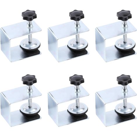 6 Pièces Pince en C en Galvanisé, Serre-Joints C Réglables, Support de Fixation en C pour Travail Bois Bricolage, Soudage, Facile à Installer (1/5)