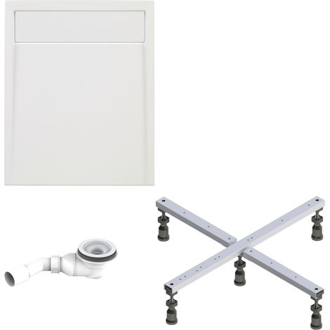 Schulte Duschwanne Brava - aus hochwertigem Sanitäracryl, Komplett Set inkl. Fußgestell und Ablauf, Farbe: Weiß, Größe: 120 x 80 cm (1/3)