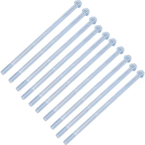 Lot de 10 boulons à demi-filetage fin en acier au carbone, robustes, à six pans creux allongés, 10x250 (1/5)
