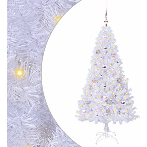 Sapin de Noël artificiel avec 150 LED Blanc 150 cm PVC et Acier CFW360583 (1/5)