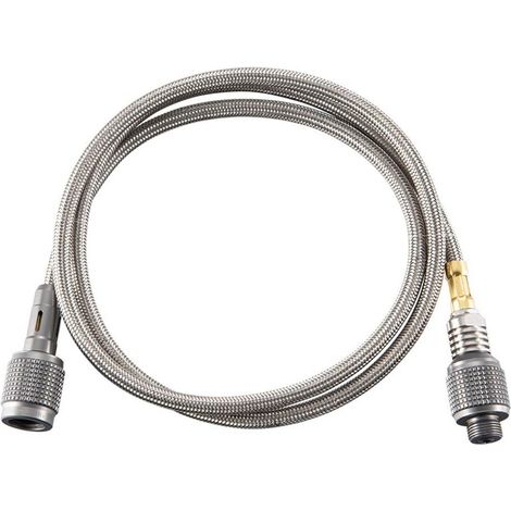 1 pièce. Raccord de tuyau haute pression en acier inoxydable, rallonge filetée pour accessoires de gaz propane, réchaud/grill et bouteille de gaz - AquaForge (1/4)