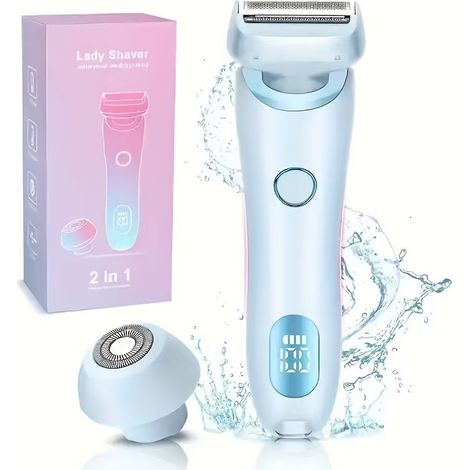 Épilateur électrique 2 en 1 avec double tête pour femmes, rose lavable-AquaForge (1/3)