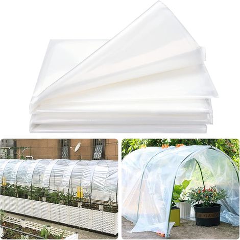 Filiyano-Film de serre en polyéthylène transparent extra épais, 2 x 6 m, pour tunnels de jardin. (1/5)