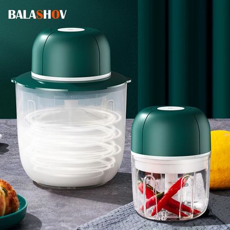 Mixeurs électriques portables 250/1000 ml, presse-ail, hachoir à viande, batteur à œufs, mixeur 2 en 1 sans fil rechargeable par USB (1/4)