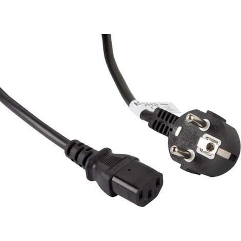 Lanberg - Câble d'alimentation Lanberg CA-C13C-11CC-0050-BK Schuko CEE 7/7 femelle vers IEC320 C13 5 m (1/4)