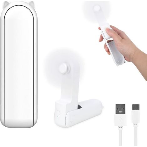 Mini-Handventilator,14,21 Stunden Laufzeit,USB-Anschluss,leiser persönlicher Ventilator für Zuhause und draußen (1/5)