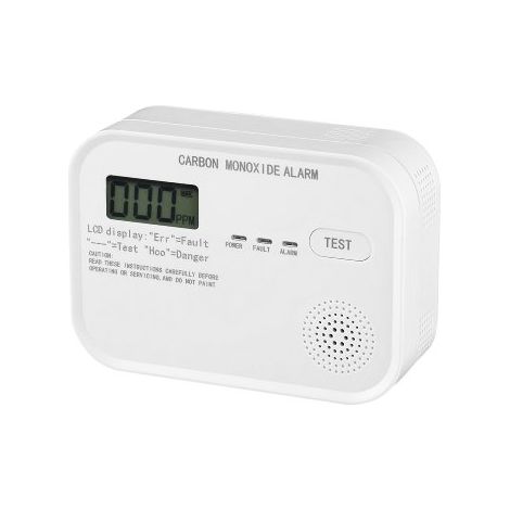 Kohlenmonoxid Melder CO-Melder digitales LC Display Testknopf EN 50291 Zertifiziert austauschbare Batterien Für Gastherme Kamin Offenes Feuer (1/5)