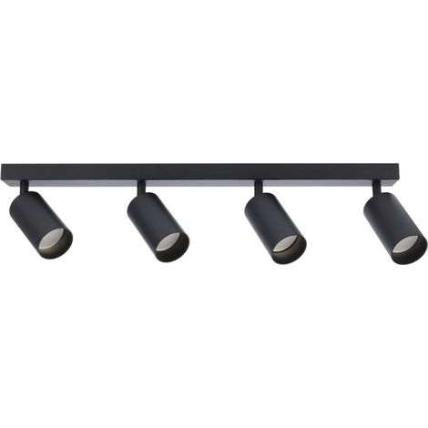 Projecteur orientable de plafond 4 spots GU10 (230V) aluminium noir mat MALGA 4 Black - EDO Solutions (1/5)