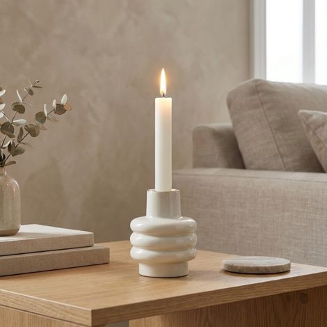 Blanc Rounded Taper Candle Holder (1/2)