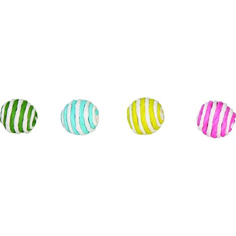 Set 40 pezzi pallina in corda per gatti diametro 4 cm colori assortiti