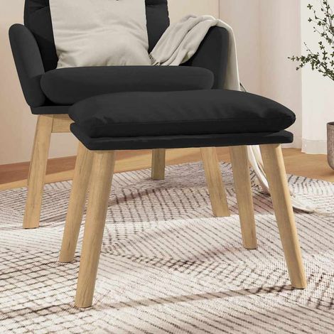 vidaXL Reposapiés de terciopelo negro 45x29,5x35 cm (1/5)