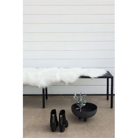 Katy fourrure synthétique imitation fourrure 180x55cm blanc. (1/4)