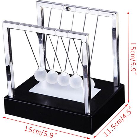 Cradle Newton - Boules Métalliques Sur Cadre En Plastique - Décoration De Bureau Et De Maison - Effet Lumineux LED - 1 Pièce (1/3)