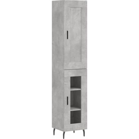 Highboard Concrete Grey 34.5x34x180 cm Engineered Wood vidaXL (1/5)